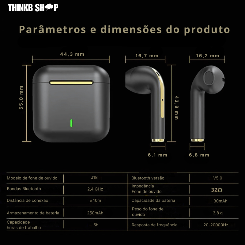 Fone de ouvido XIAOMI J18®